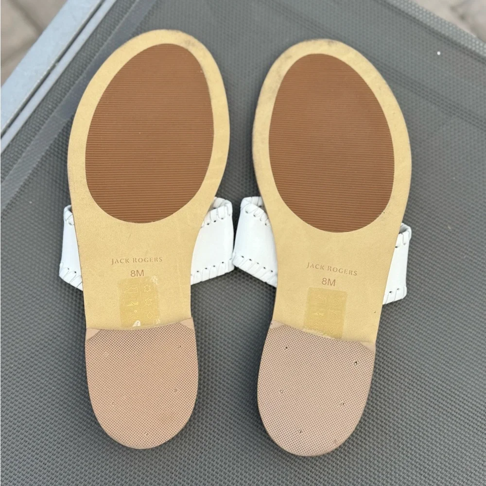 NEW Jack Rogers White Leather Sandals - size 8M - Picture 3 of 3